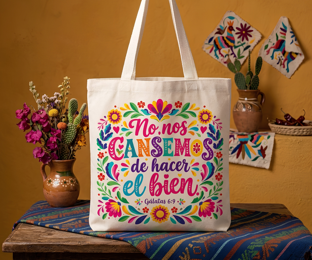 Spanish Vibrant Canvas Tote Bag – Handcrafted Daily Carry