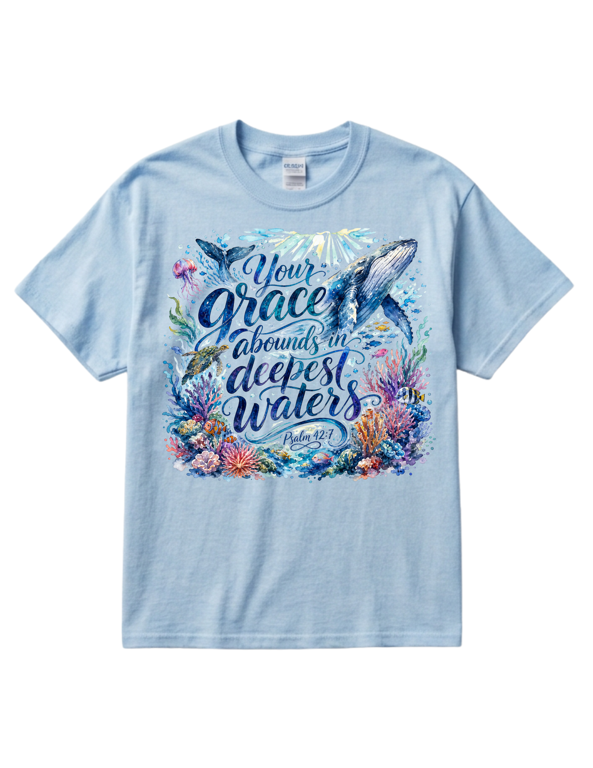 "Your Grace Abounds in Deepest Waters" Cotton T-Shirt