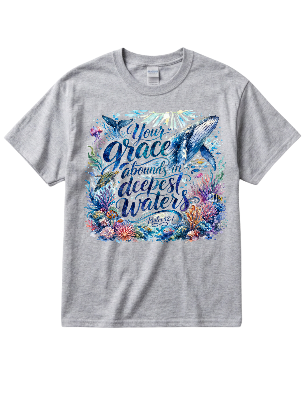 "Your Grace Abounds in Deepest Waters" Cotton T-Shirt