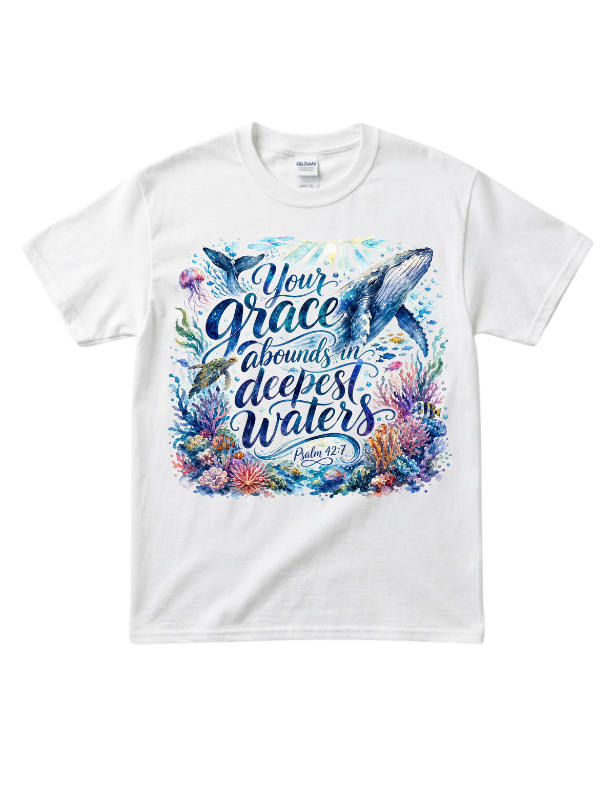 "Your Grace Abounds in Deepest Waters" Cotton T-Shirt