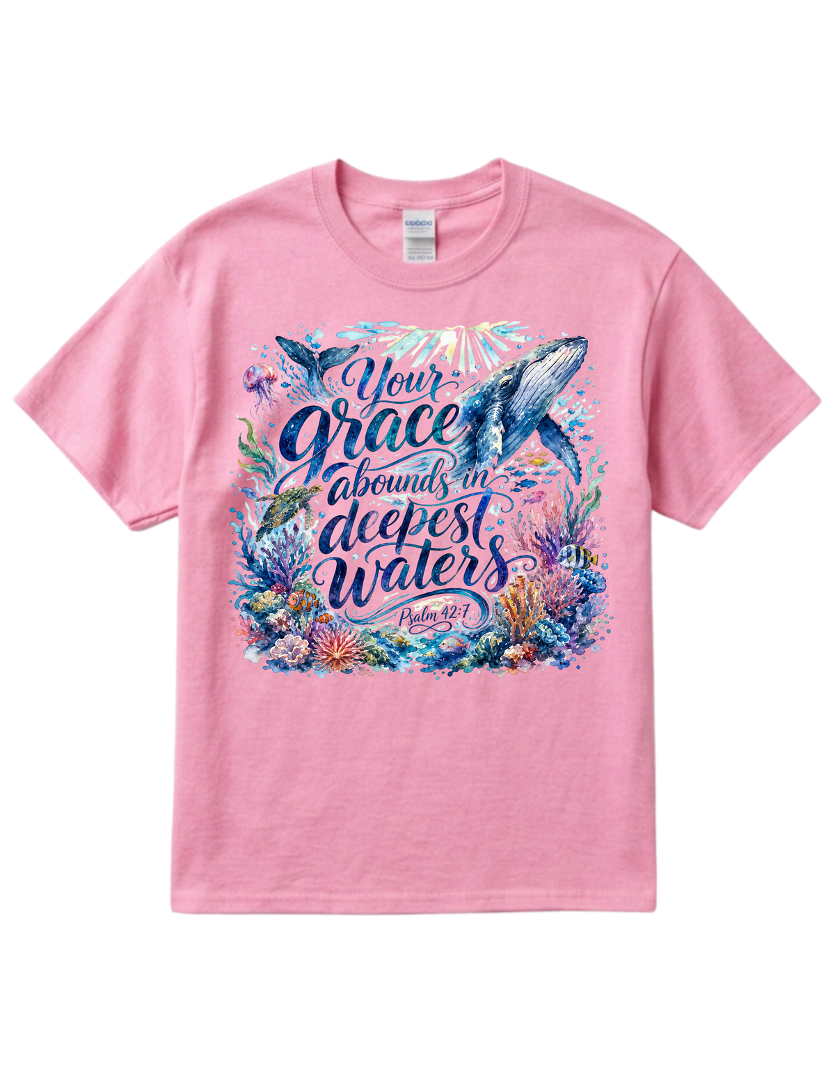 "Your Grace Abounds in Deepest Waters" Cotton T-Shirt