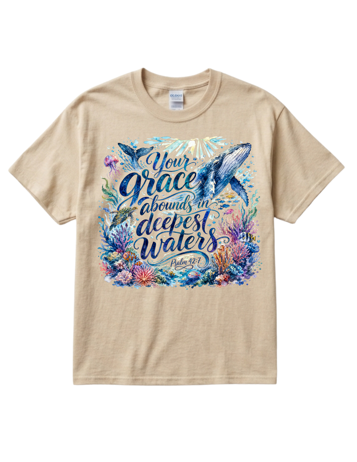 "Your Grace Abounds in Deepest Waters" Cotton T-Shirt